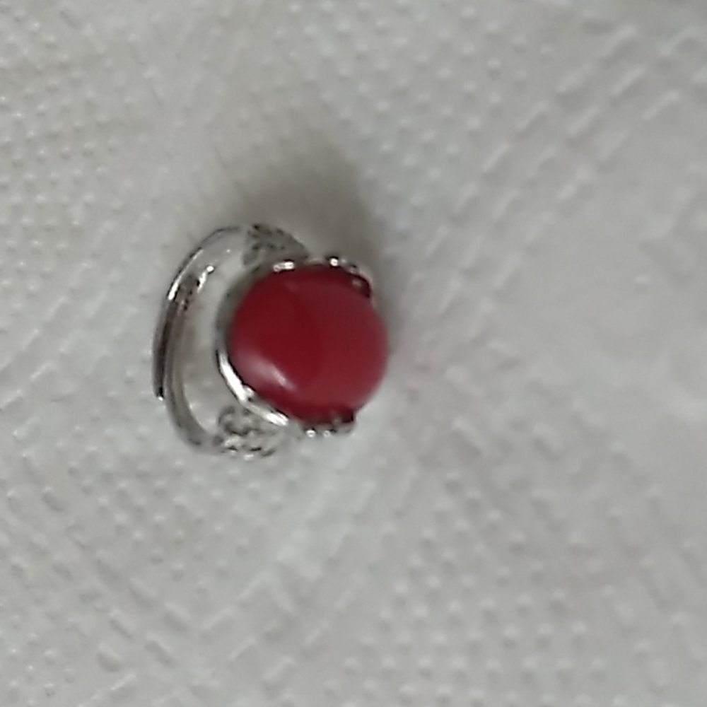 Silver ring with rust colored Stone